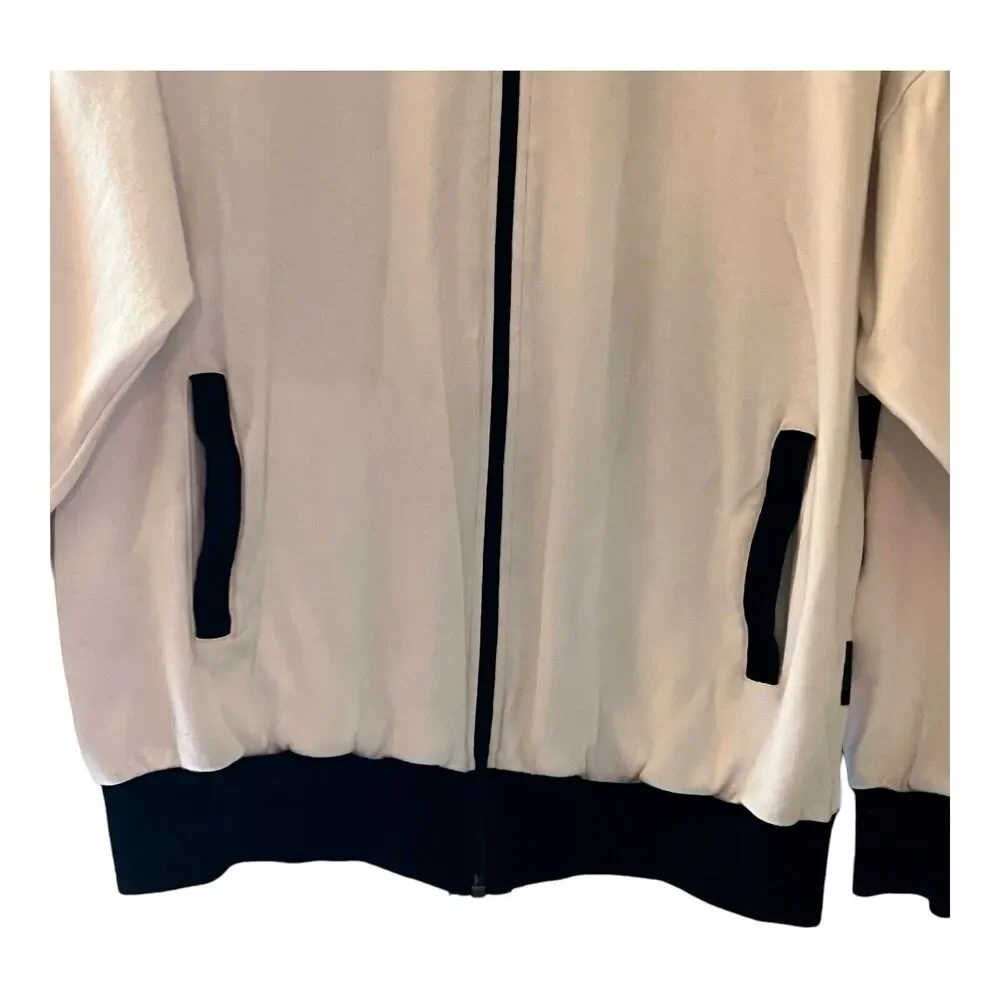 VTG 80s Full Zip Beaded Zebra Sweatshirt Jacket‎ MOLTO FINO Designer Striped M/L